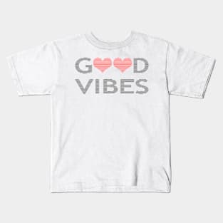 Good vibes - heart - black and red. Kids T-Shirt